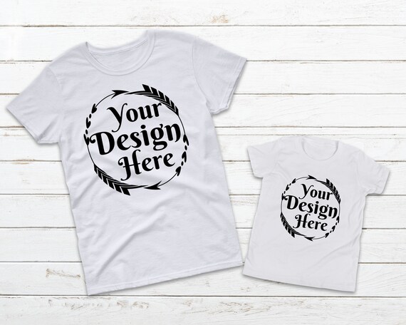 Gldan 500 And Bella Canvas 3001y White Mockup Toddler