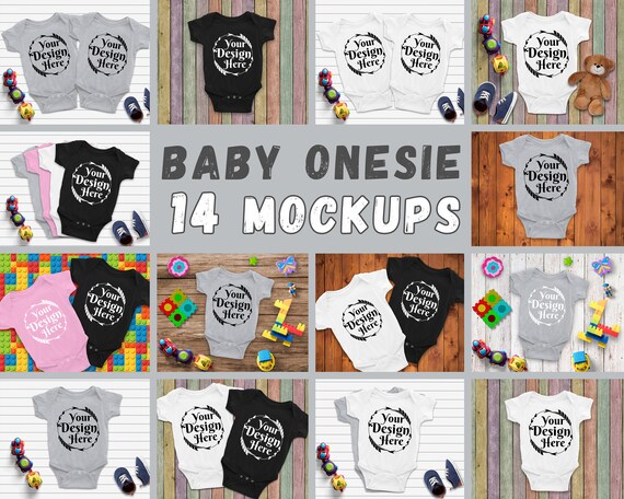 Mega Bundle Blank Baby Onesie Mockups Fashion Design Styled