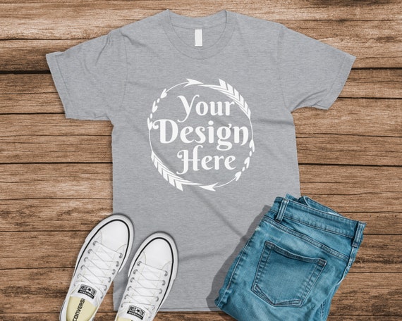 Free Bella Canvas 3001 Heather Grey Unisex T-Shirt Mock Up (PSD) - Download Free Bella Canvas ...