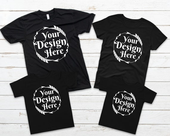 Download Free Family Shirt Mock Ups Matching Family Blank Black ...