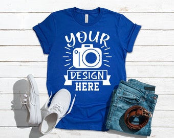 Bella Canvas 3001 Heather Royal Mockup Bella Canvas Mockup Etsy