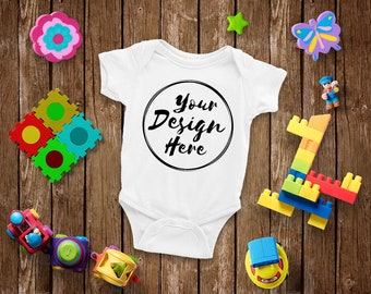 Blank White And Black Baby Onesie Mockup Fashion Design Etsy