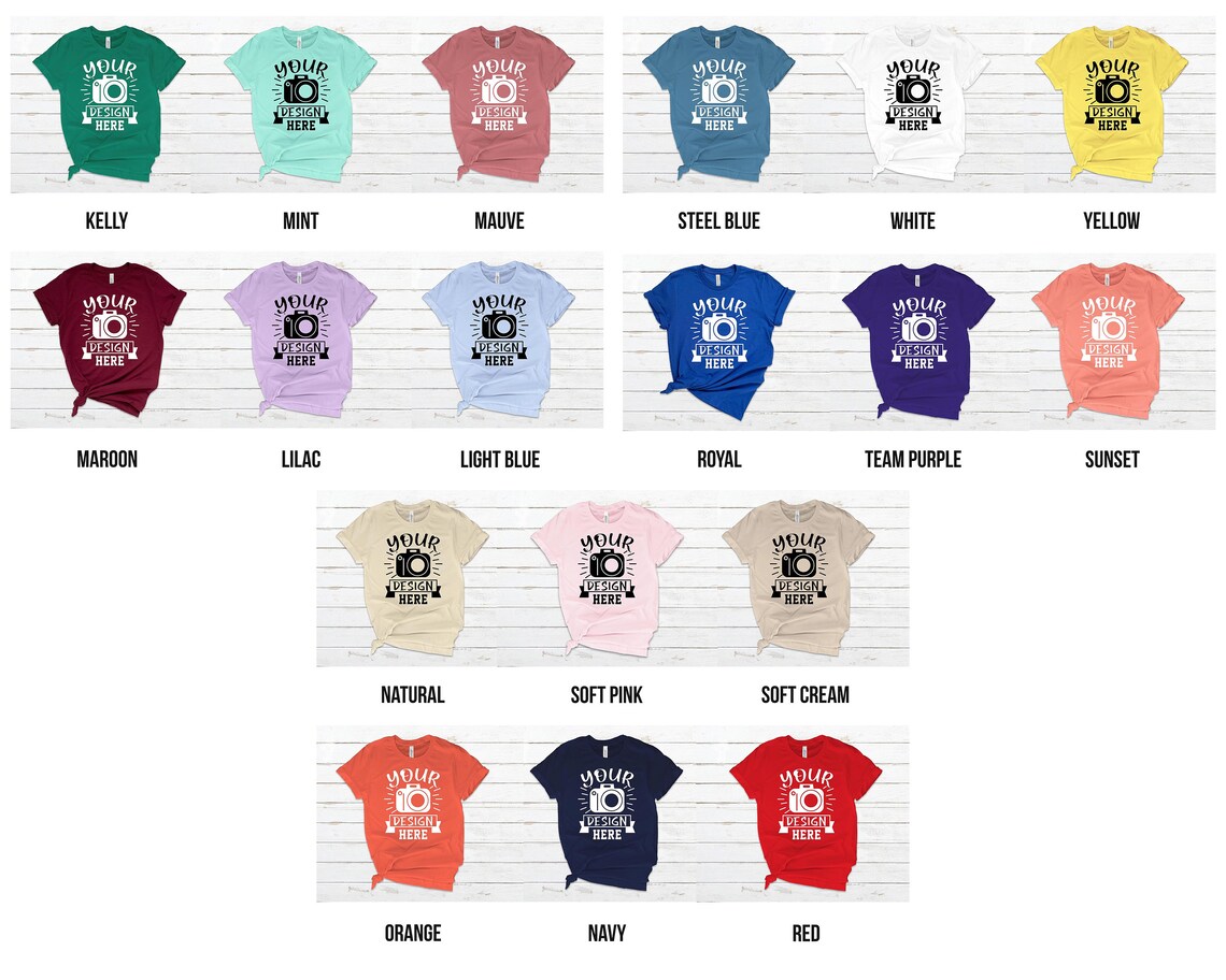 Download Huge Bundle Bella Canvas 3001 Shirt Mockup 100 T-shirt | Etsy