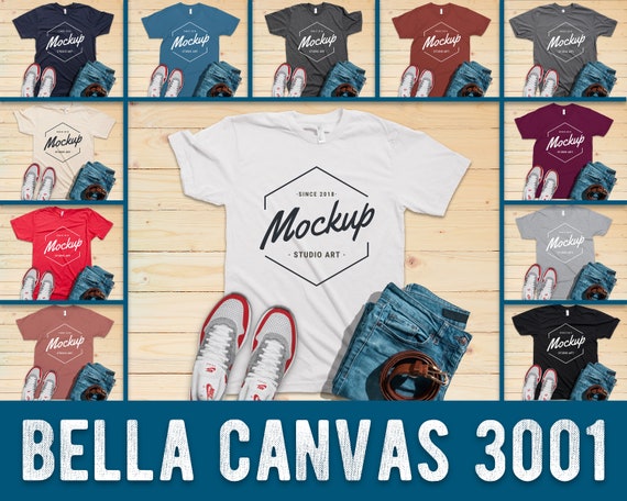 Download Bella Canvas 3001 Mockup Bundle 18 Mockups Unisex Tshirt Etsy