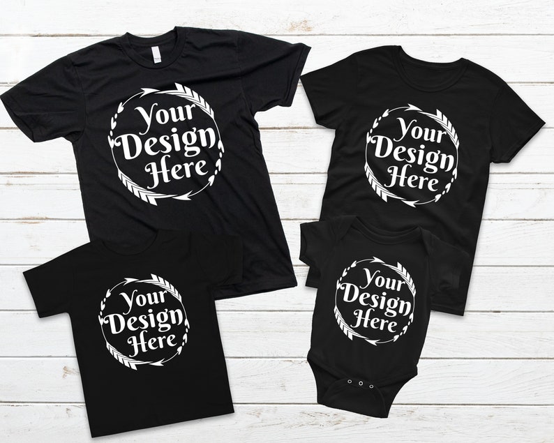 Family Shirt Mock ups Matching Family Blank Black Shirt | Etsy