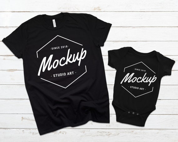 Download Family Shirt Mock Ups Matching Family Blank Black Shirt Mommy And Me T Shirt Children Mockup