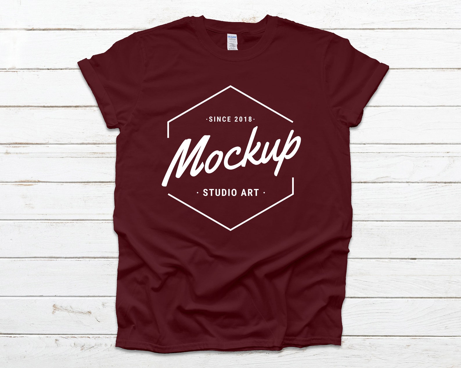 maroon t shirt mockup