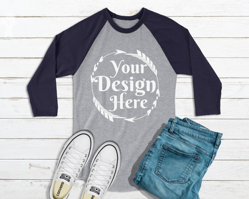 Download BUNDLE 12 Mockups Raglan 3/4 Sleeve Multi Colors Mock Ups ...