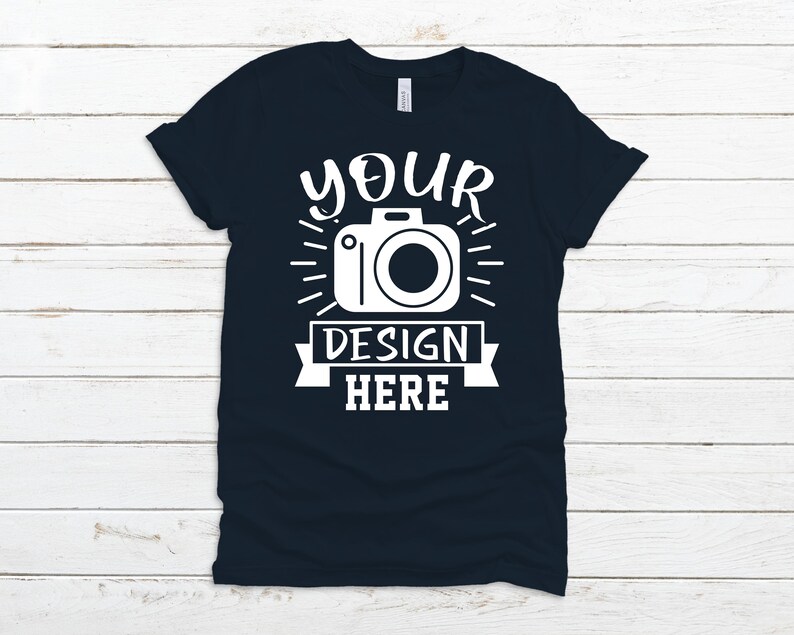 Download Bella Canvas 3001 Mockup Navy Tee Mock T-shirt Template ...