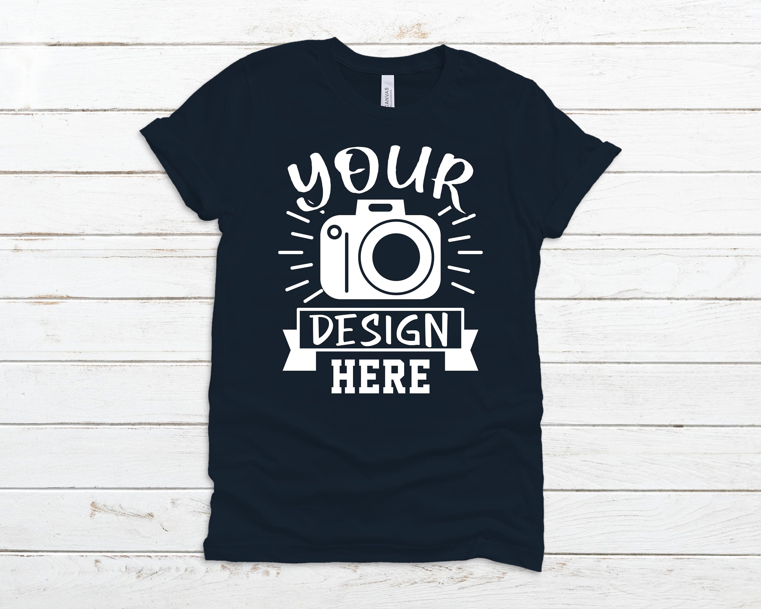 Download Bella Canvas 3001 Mockup Navy Tee Mock T-shirt Template ...