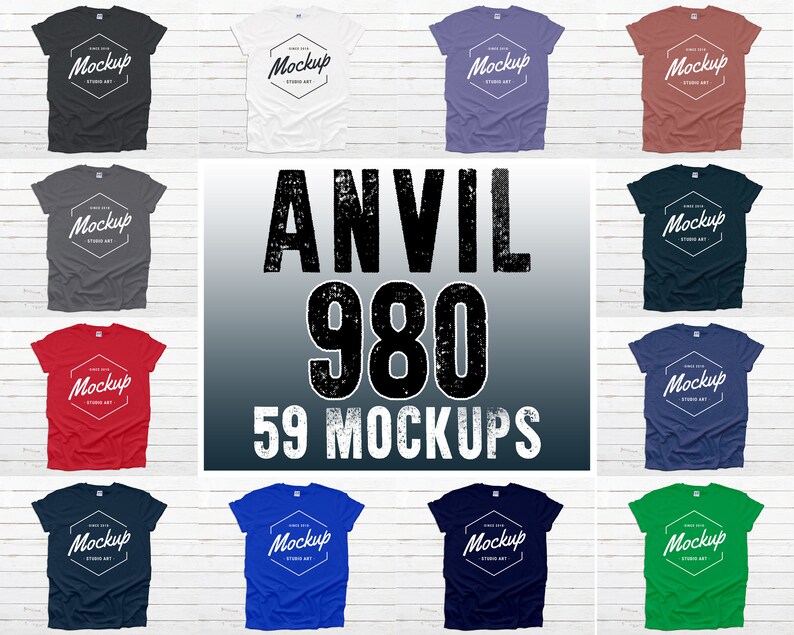 Download MEGA BUNDLE 59 Mockups Anvil 980 T Shirt Mock Up Anvil ...