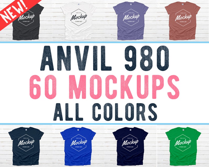 Download MEGA BUNDLE 60 Mockups Anvil 980 T Shirt Mock Up Anvil Mock | Etsy