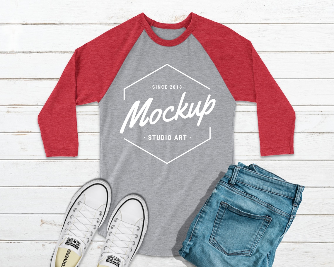 BUNDLE 8 Mockups GILDAN 570 Raglan 3/4 Sleeve Multi Colors | Etsy