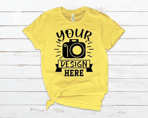 Bella Canvas 3001 Yellow Flat Lay Mockup Mock Up Mock Up Etsy