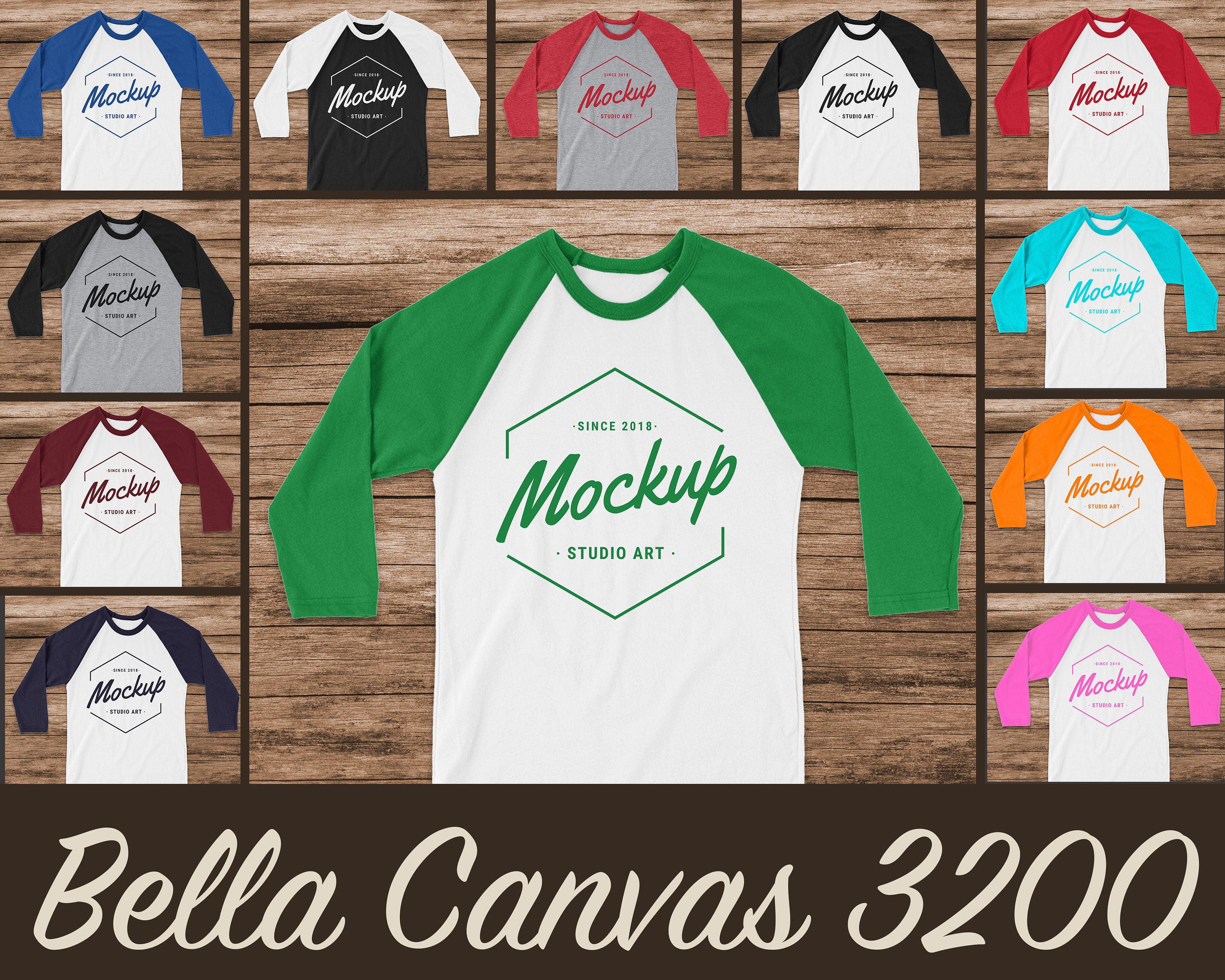 Download Bundle 12 Mockups Bella Canvas 3200 Raglan Mockup Shirt Flat Etsy