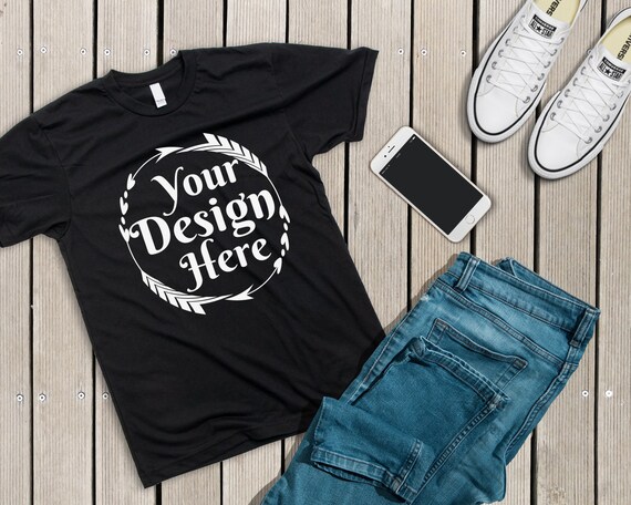 Bella Canvas 3001 Black Unisex T Shirt Mock Up T Shirt Mock Etsy
