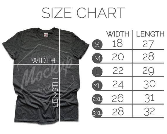 Anvil T Shirts Size Chart