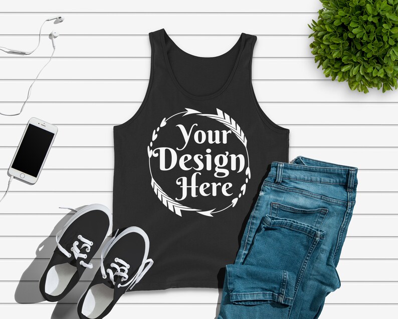Download Bella Canvas 3480 Black Unisex Tank Flat Lay Tank Flat Lay ...
