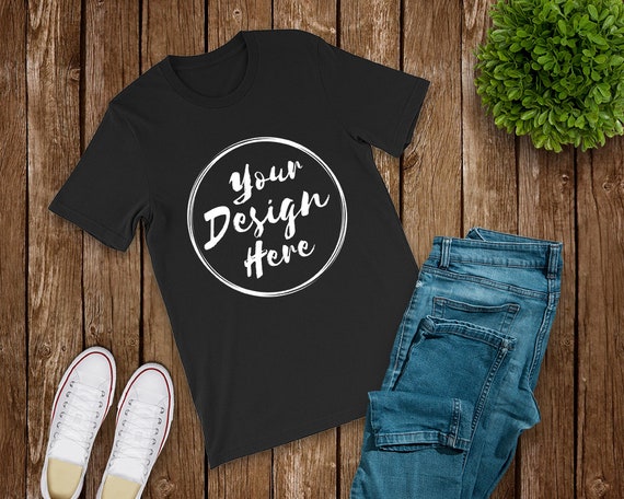 Bella Canvas 3001 Black Unisex T Shirt Mock Up T Shirt Mock Etsy