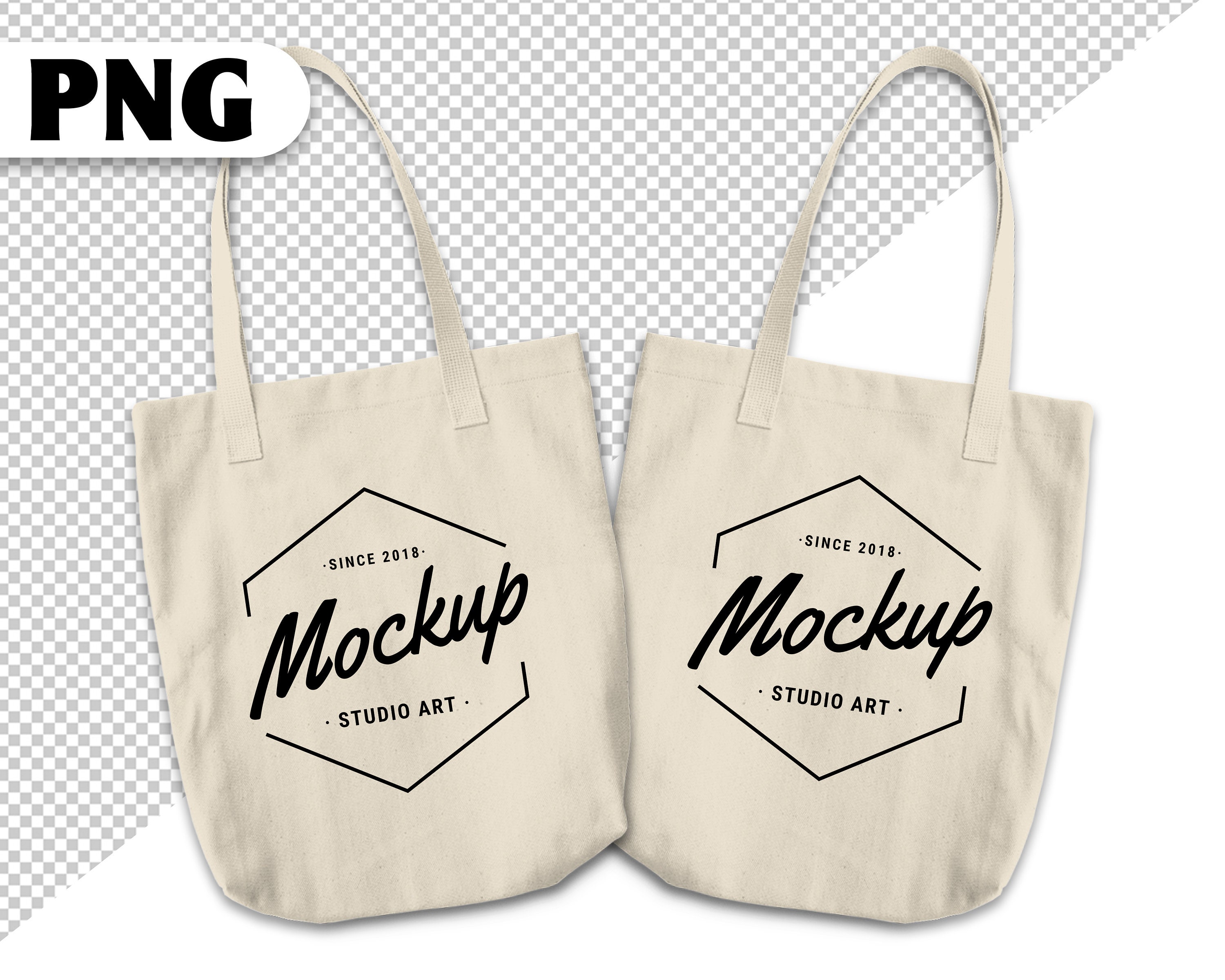 Download Couple Tote bag Mockup with Transparent background Tote ...