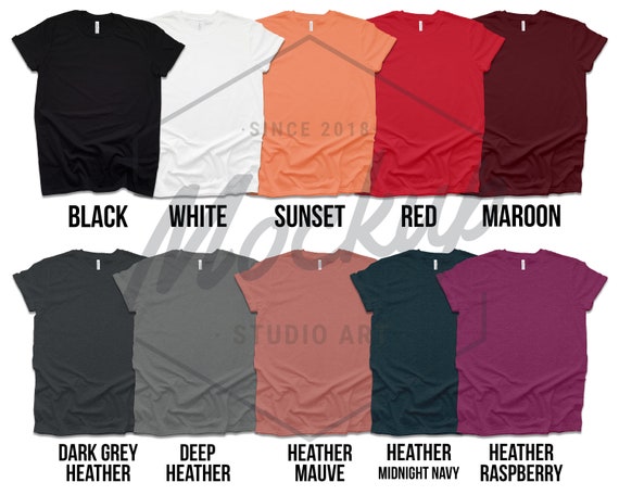 Download Colors Bella Canvas Mockup 3001 Mockup Model Mockup Shirt Mockup Mockup Bella Canvas 3001 Color Chart Mockup Art Collectibles Photography Vadel Com