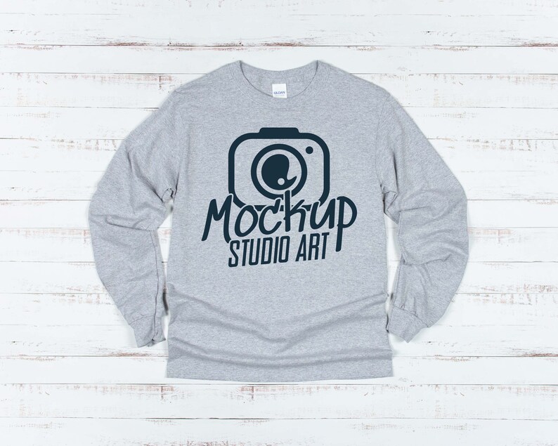 Gildan 2400 Mockups Long Sleeve Mockup Mockup Bundle Flat