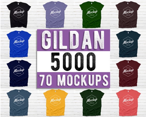 Download Gildan 5000 T Shirt Mockup Mega Bundle Men S Or Unisex Etsy