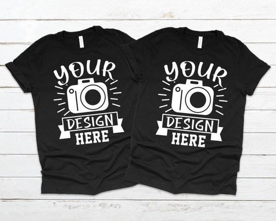 Family T Shirt Mockup Bella Canvas 3001 Black Mock Up Shirts Etsy