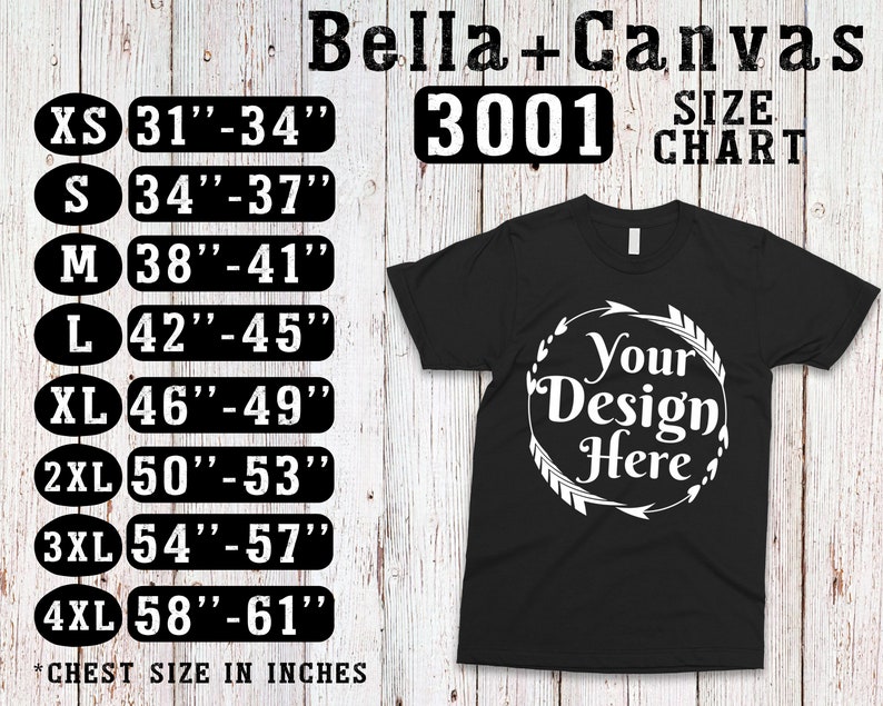 canvas t shirt sizing