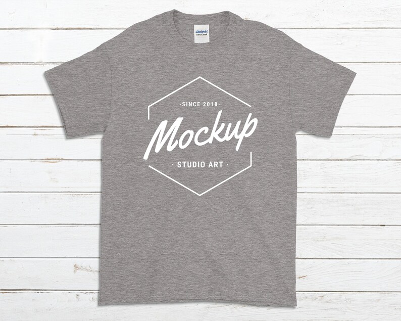 Download Sport Grey T Shirt Gildan Mockup 2000 5000 64000 Canvas | Etsy