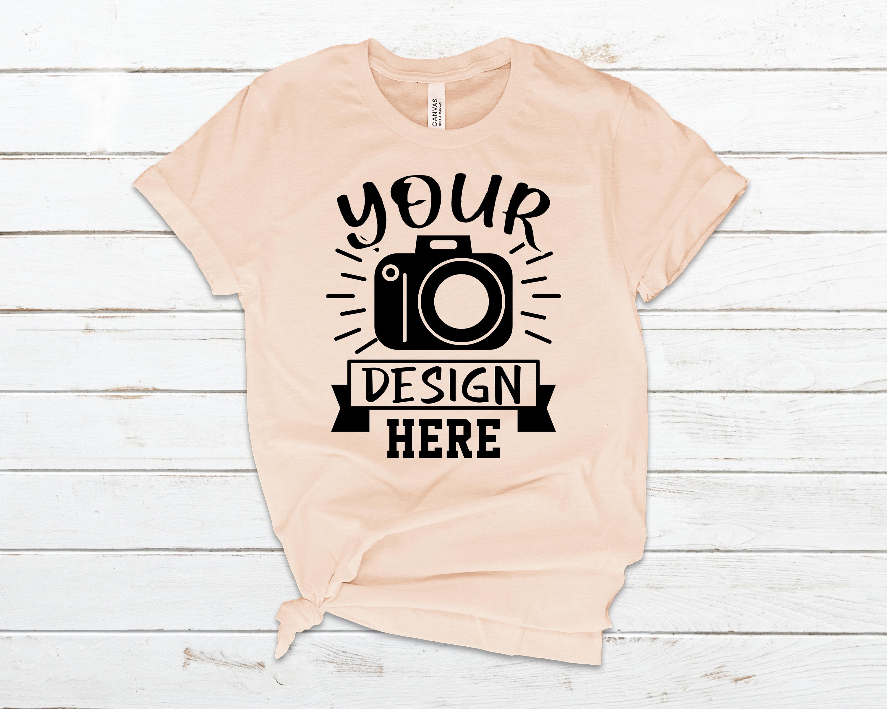 Download Bella Canvas 3001 Heather Prism Peach Unisex T-shirt Mockup | Etsy