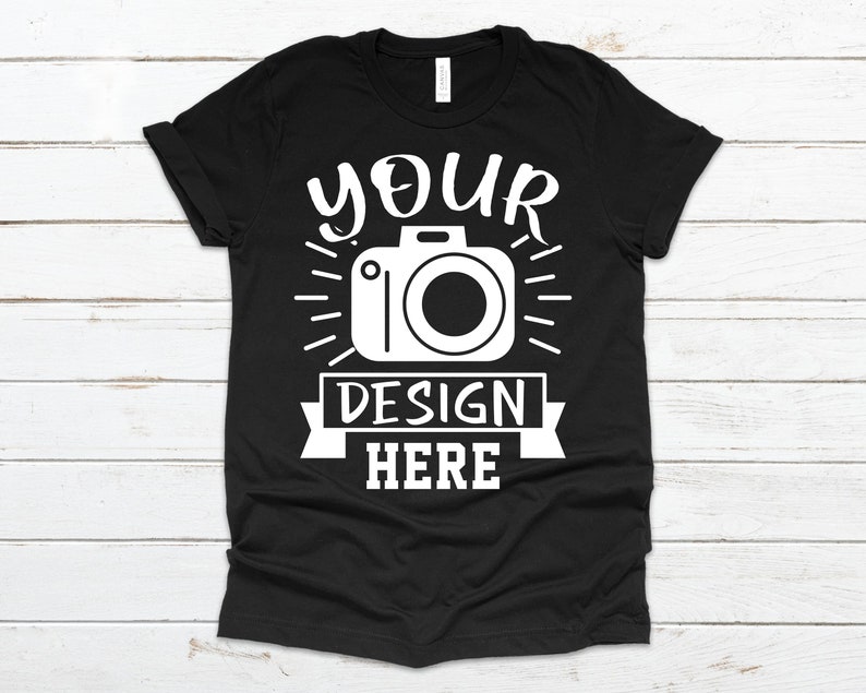 Download Black T-Shirt Mockup Bella Canvas 3001 White & Black Mock ...