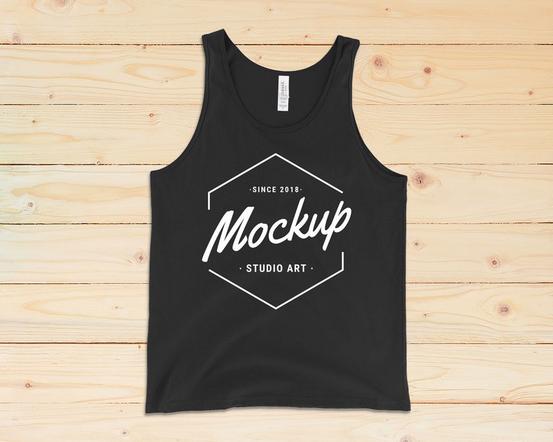 Download Tank Top Mockup Bella Canvas 3480 Black Unisex Tank Flat ...