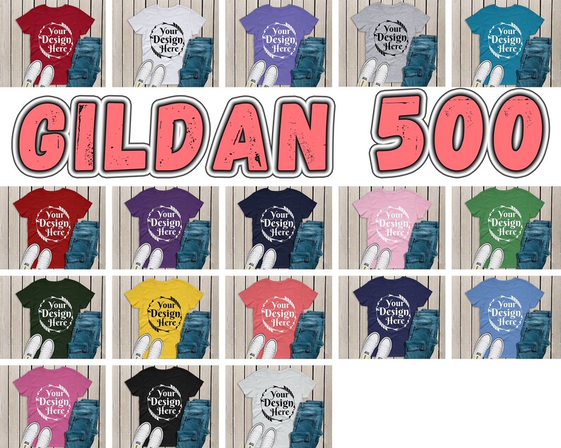 Download BUNDLE 156 Mockups Gildan 5000 Unisex Tshirt Multi Colors Mock | Etsy