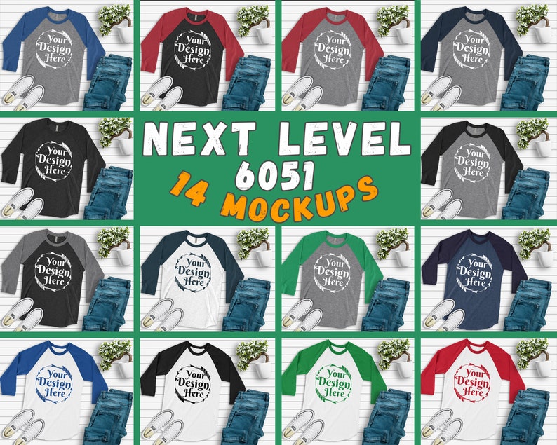 Download MEGA BUNDLE 14 Mockups Next Level 6051 Heather White ...