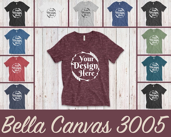 Bundle 25 Mockups Bella Canvas 3005 Black Unisex T Shirt Mock Etsy