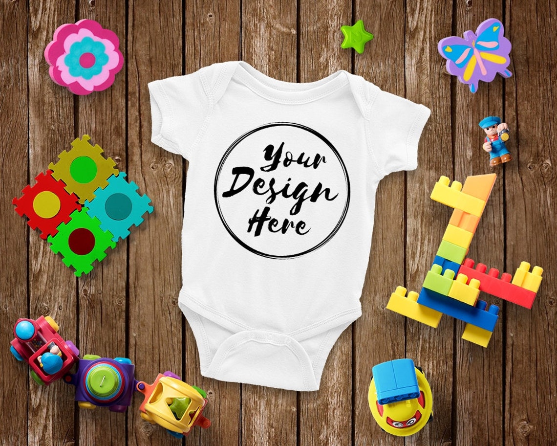 Blank White Baby Onesie Mockup Fashion Design Styled Baby Etsy