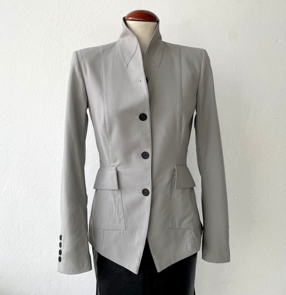 Vintage GUCCI Gray Blazer Authentic Gucci Women's Jacket 