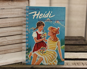 Upcycling Notizbuch "Heidi" aus altem Kinderbuch Johanna Spyri Tagebuch