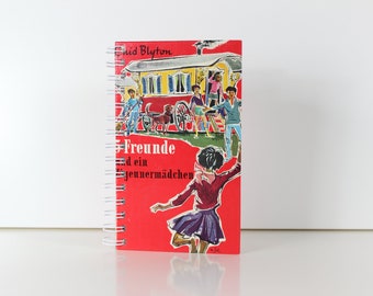 Notizbuch "Fünf Freunde und ein Zigeunermädchen" von Enid Blyton aus altem Kinderbuch