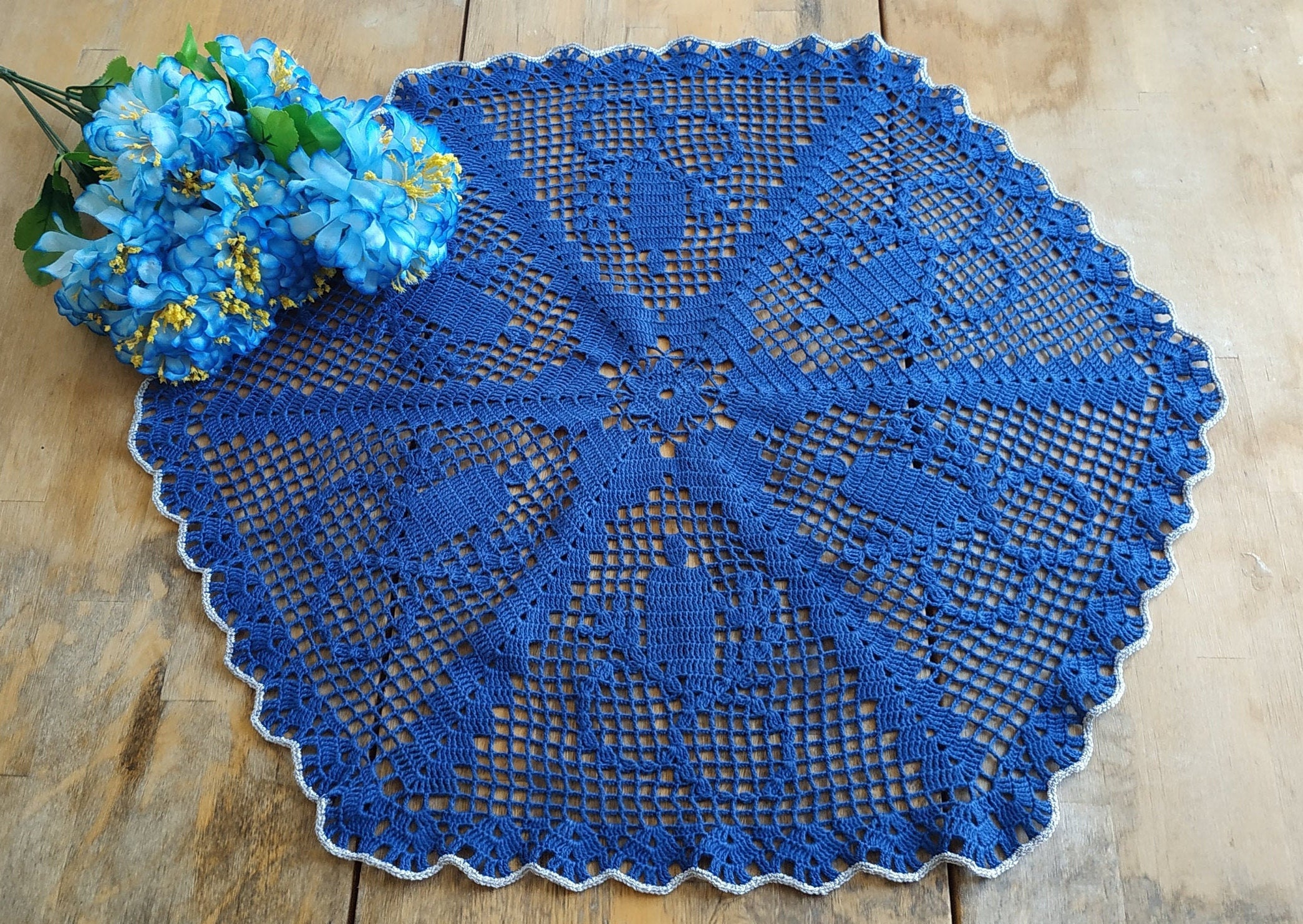 Christmas Handmade Crochet Hexagon Table Topper Hand | Etsy