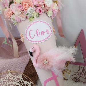 3D-Design Schultüte aus Stoff Flamingo Zuckertüte Unikat Einschulung Mädchen