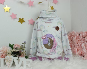 3D Pferd Hoodie Pullover Sweater Mädchen Pferd Regenbogen