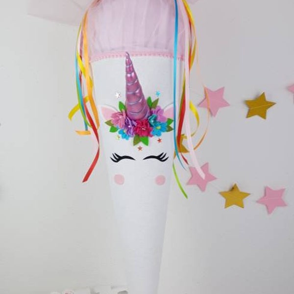 3D school cone unicorn unique girls starting school 2024