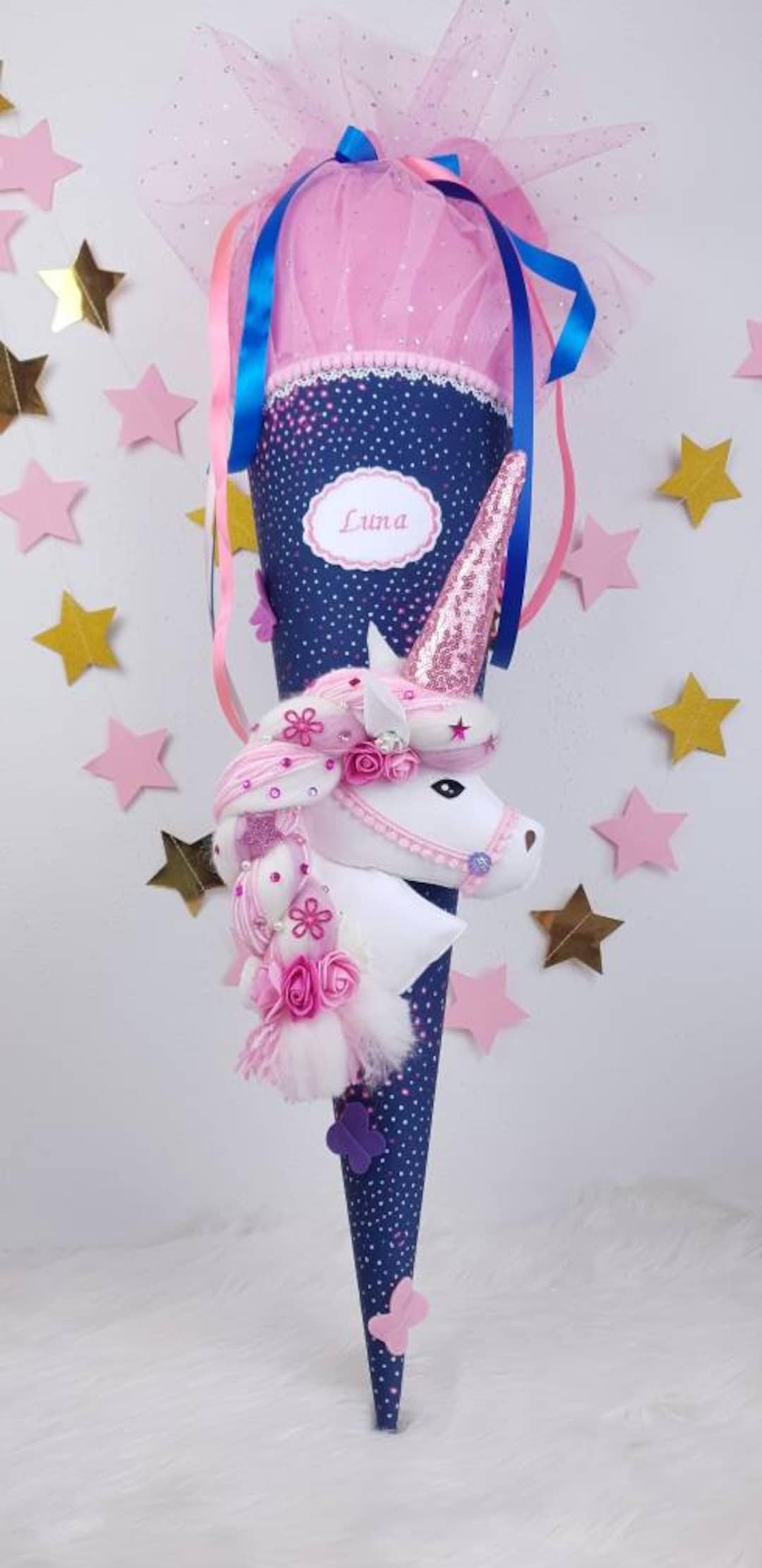 2024 Schultüte Zuckertüte Einhorn Unikat Mädchen Unikat - Etsy.de