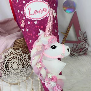 Schultüte aus Stoff Pferd Einhorn Mädchen passend zu Step by Step Cloud Sweet Unicorn Nuala Unikat 3D-Design