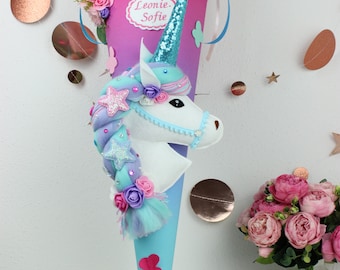 Schultüte aus Stoff Pferd Einhorn Mädchen passend zu Step by Step Cloud Unikat 3D
