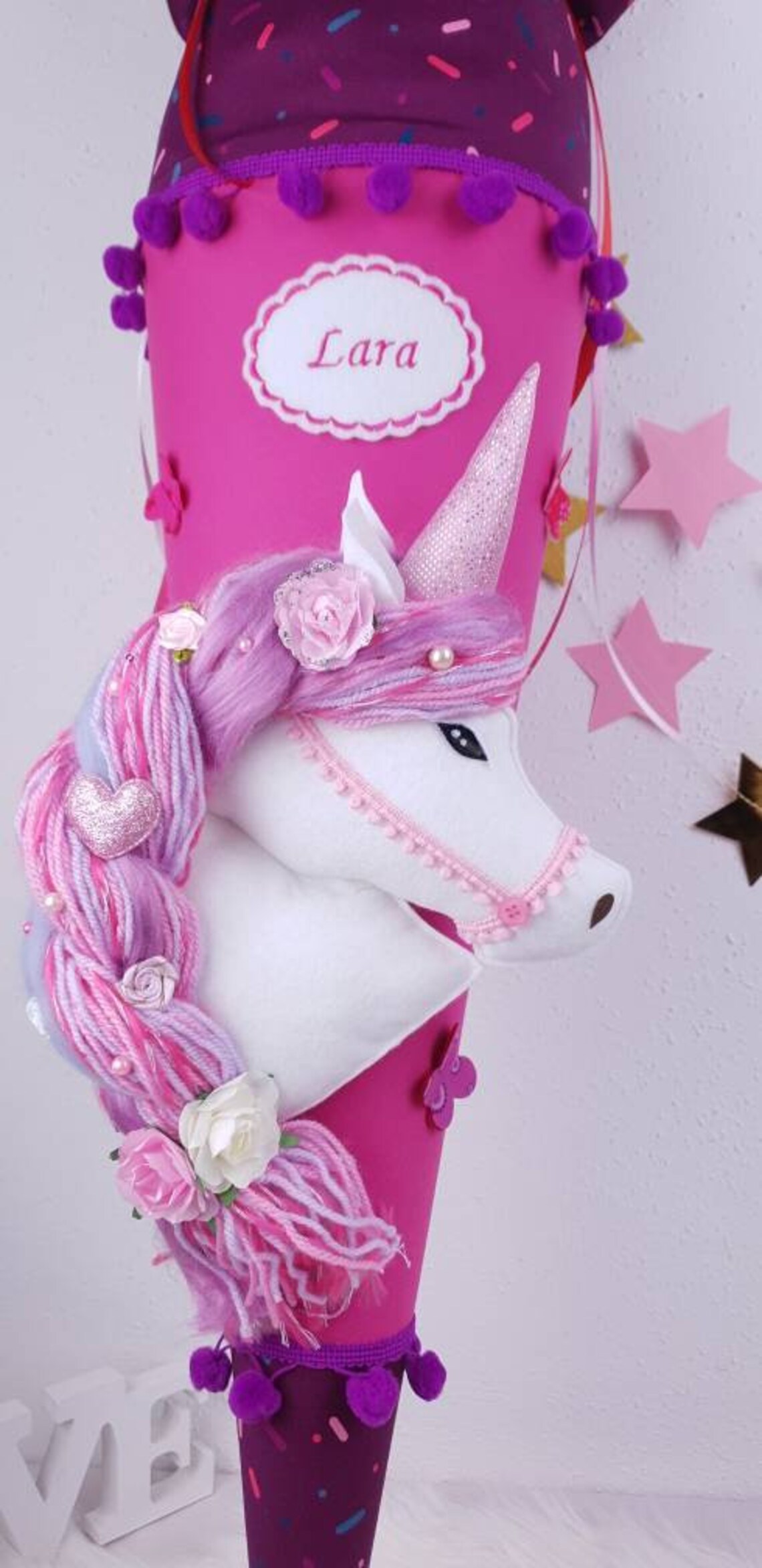 Schultüte Zuckertüte aus Stoff Einhorn | Etsy