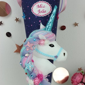 2024 school bag made of fabric sugar bag unicorn horse school enrollment girls glitter image 6