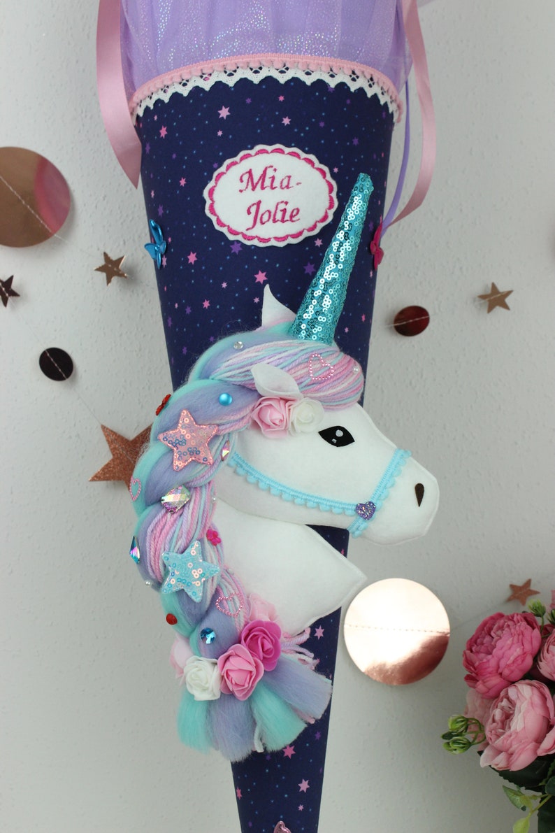 2024 school bag made of fabric sugar bag unicorn horse school enrollment girls glitter image 6